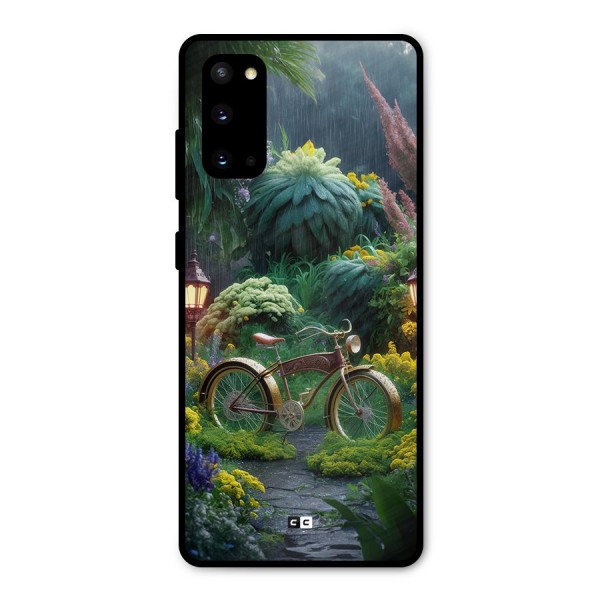 Vintage Cycle In Garden Metal Back Case for Galaxy S20