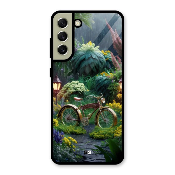 Vintage Cycle In Garden Metal Back Case for Galaxy S21 FE 5G (2023)