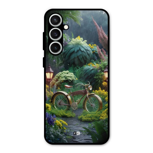 Vintage Cycle In Garden Metal Back Case for Galaxy S23 FE