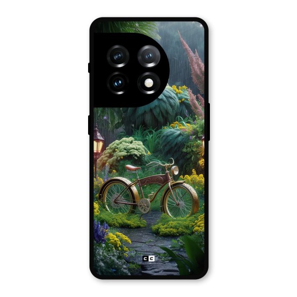Vintage Cycle In Garden Metal Back Case for OnePlus 11