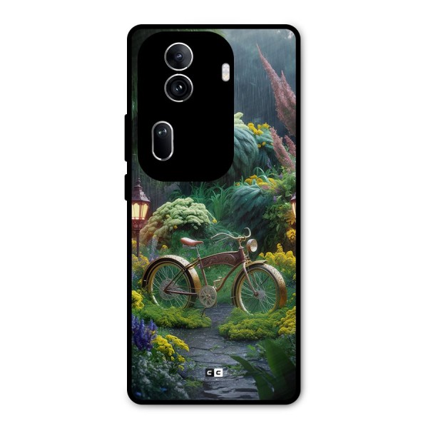 Vintage Cycle In Garden Metal Back Case for Oppo Reno11 Pro 5G
