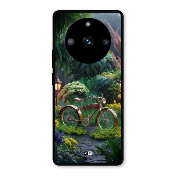 Vintage Cycle In Garden Metal Back Case for Realme 11 Pro Plus