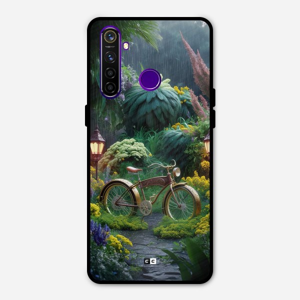 Vintage Cycle In Garden Metal Back Case for Realme 5 Pro