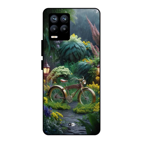 Vintage Cycle In Garden Metal Back Case for Realme 8 Pro