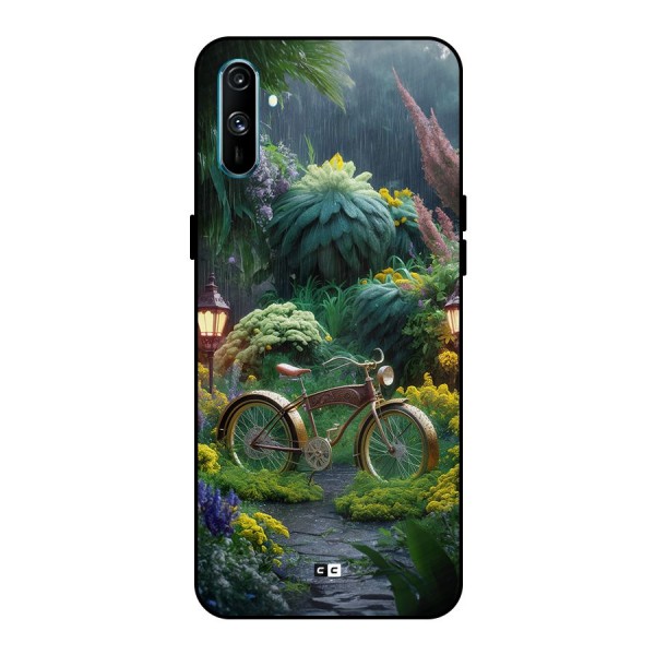 Vintage Cycle In Garden Metal Back Case for Realme C3