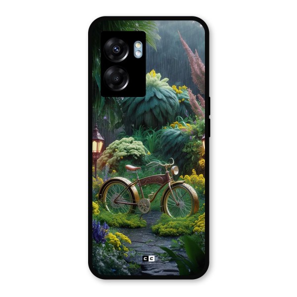 Vintage Cycle In Garden Metal Back Case for Realme Narzo 50 5G