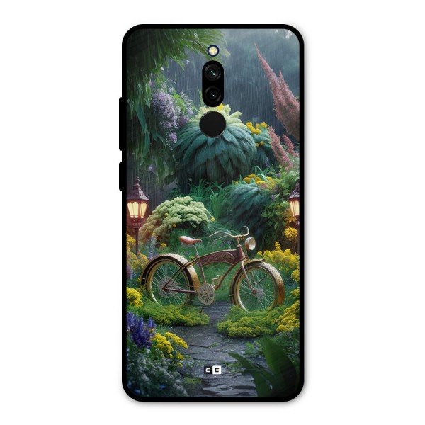 Vintage Cycle In Garden Metal Back Case for Redmi 8