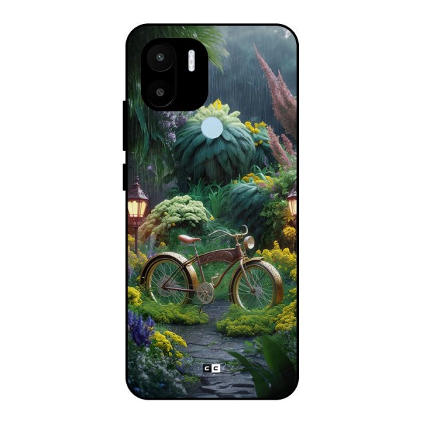 Vintage Cycle In Garden Metal Back Case for Redmi A1 Plus