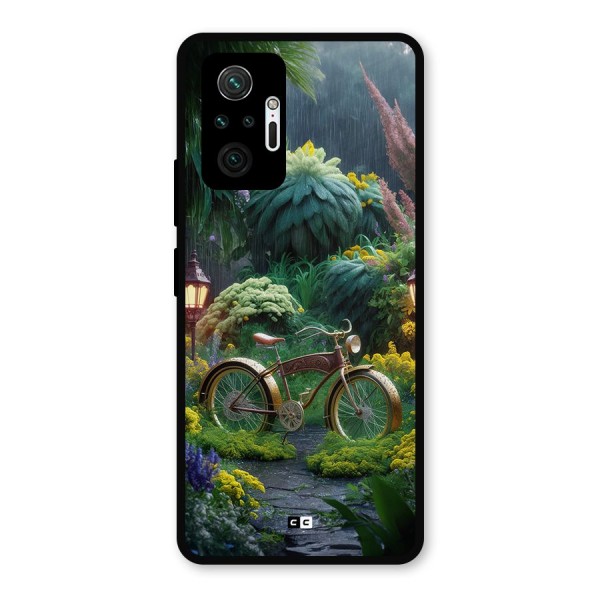 Vintage Cycle In Garden Metal Back Case for Redmi Note 10 Pro Max