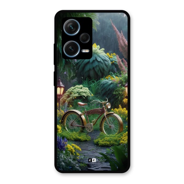 Vintage Cycle In Garden Metal Back Case for Redmi Note 12 Pro Plus 5G