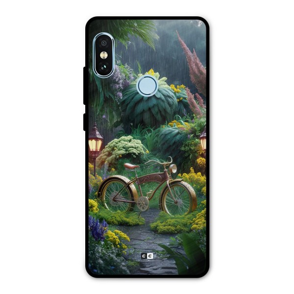 Vintage Cycle In Garden Metal Back Case for Redmi Note 5 Pro