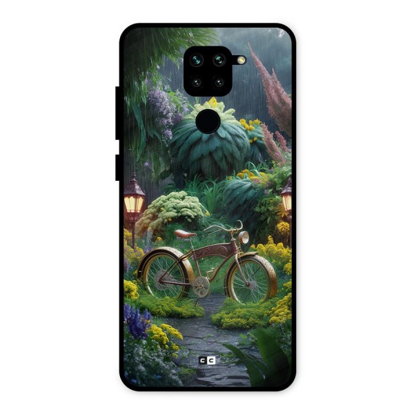 Vintage Cycle In Garden Metal Back Case for Redmi Note 9