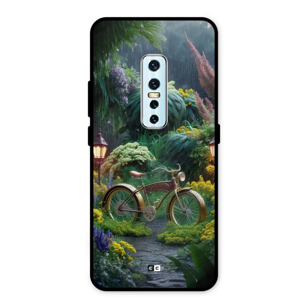 Vintage Cycle In Garden Metal Back Case for Vivo V17 Pro