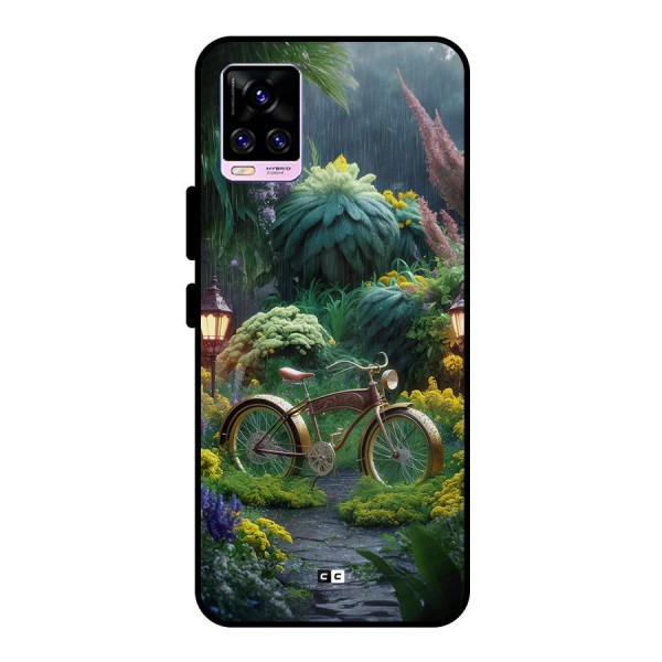 Vintage Cycle In Garden Metal Back Case for Vivo V20 Pro