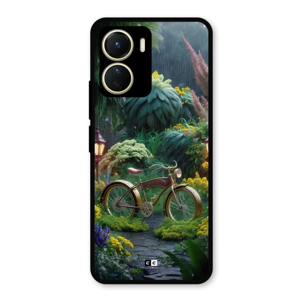 Vintage Cycle In Garden Metal Back Case for Vivo Y16
