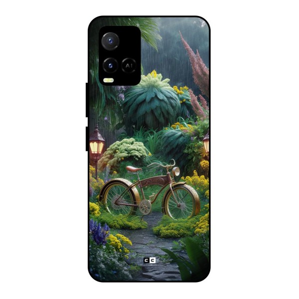 Vintage Cycle In Garden Metal Back Case for Vivo Y21