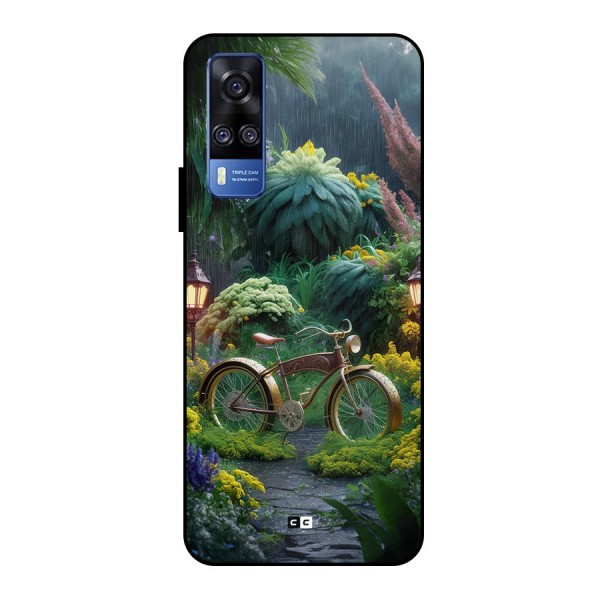 Vintage Cycle In Garden Metal Back Case for Vivo Y51