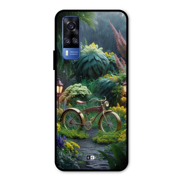 Vintage Cycle In Garden Metal Back Case for Vivo Y51A