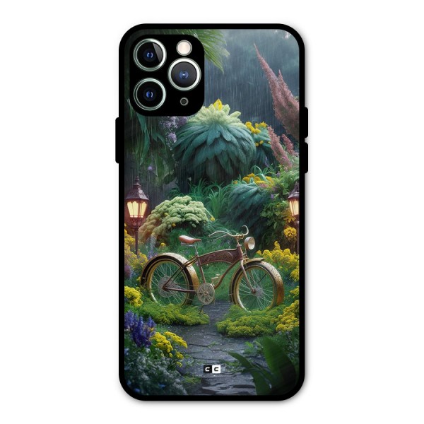 Vintage Cycle In Garden Metal Back Case for iPhone 11 Pro Max