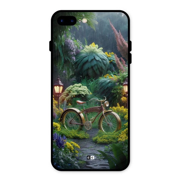 Vintage Cycle In Garden Metal Back Case for iPhone 7 Plus