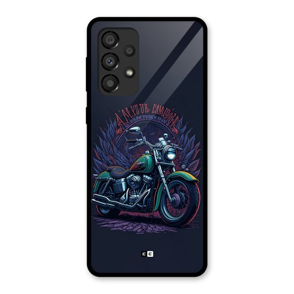 Vintage Desi Bike Glass Back Case for Galaxy A33 5G