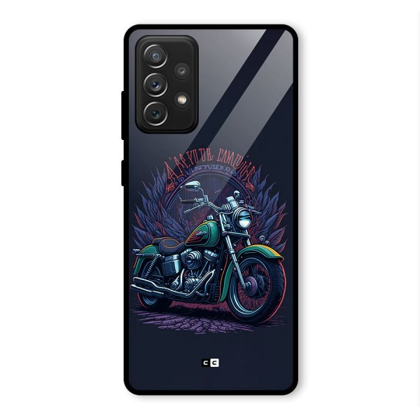 Vintage Desi Bike Glass Back Case for Galaxy A72