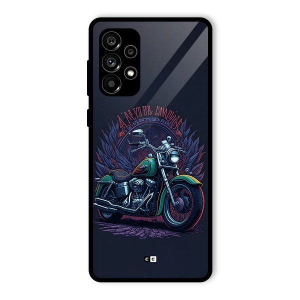 Vintage Desi Bike Glass Back Case for Galaxy A73 5G
