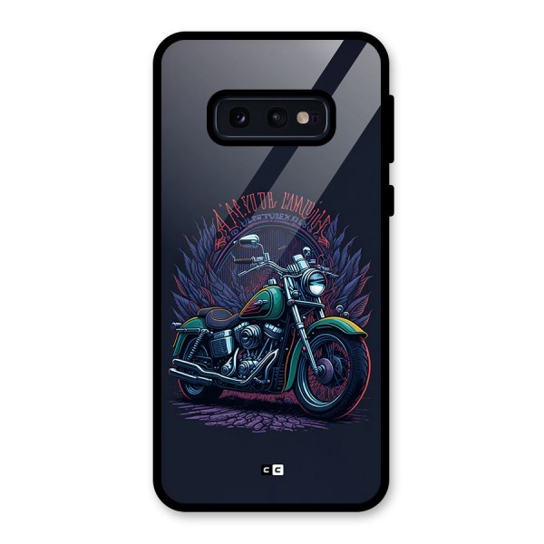 Vintage Desi Bike Glass Back Case for Galaxy S10e