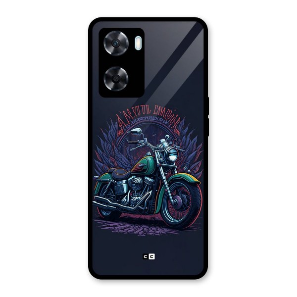 Vintage Desi Bike Glass Back Case for Oppo A77