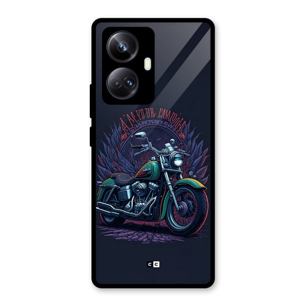 Vintage Desi Bike Glass Back Case for Realme 10 Pro Plus