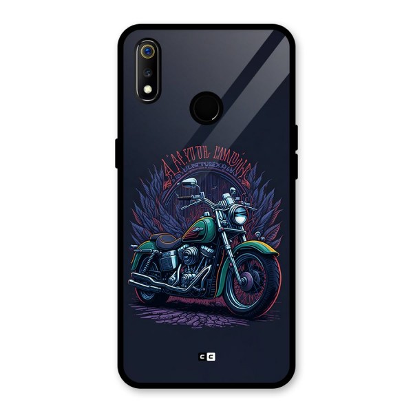 Vintage Desi Bike Glass Back Case for Realme 3