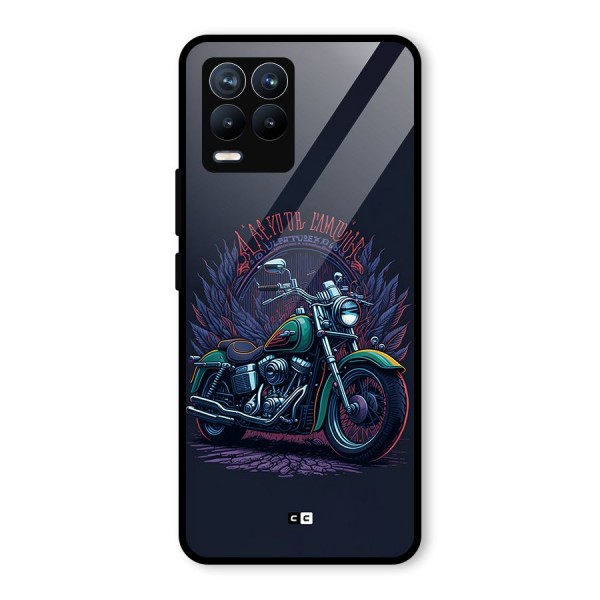Vintage Desi Bike Glass Back Case for Realme 8 Pro