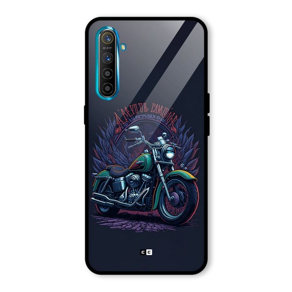 Vintage Desi Bike Glass Back Case for Realme X2