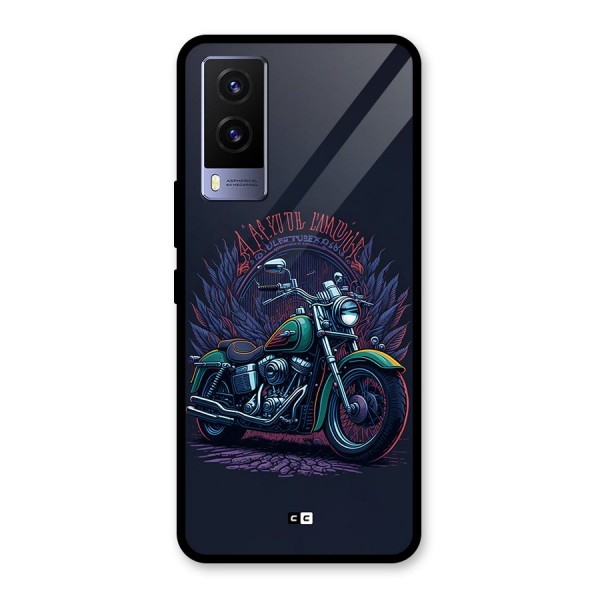 Vintage Desi Bike Glass Back Case for Vivo V21e 5G