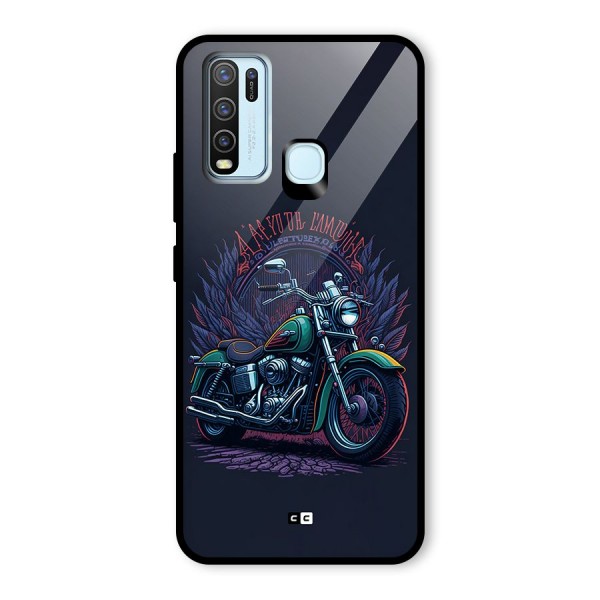 Vintage Desi Bike Glass Back Case for Vivo Y50