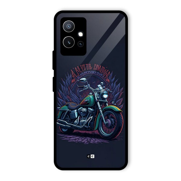 Vintage Desi Bike Glass Back Case for Vivo iQOO Z6