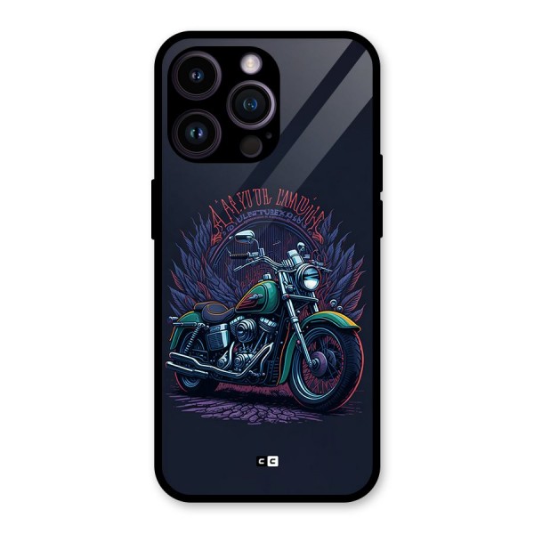Vintage Desi Bike Glass Back Case for iPhone 14 Pro Max