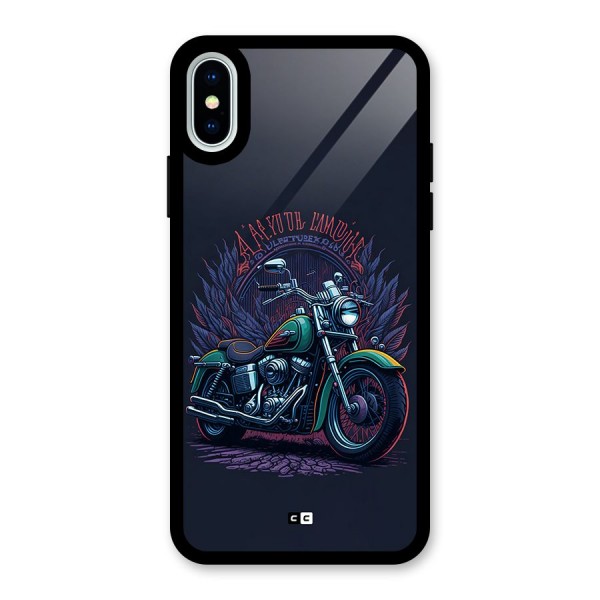 Vintage Desi Bike Glass Back Case for iPhone X