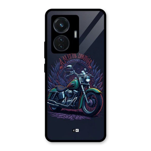 Vintage Desi Bike Glass Back Case for iQOO Z6 44W