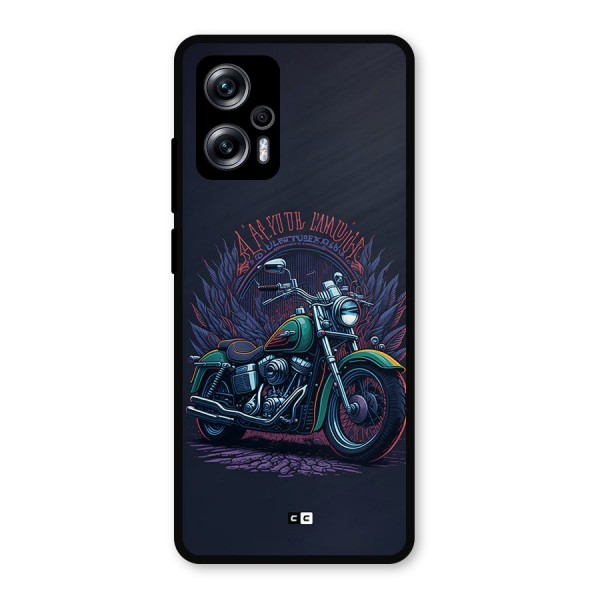 Vintage Desi Bike Metal Back Case for Redmi K50i