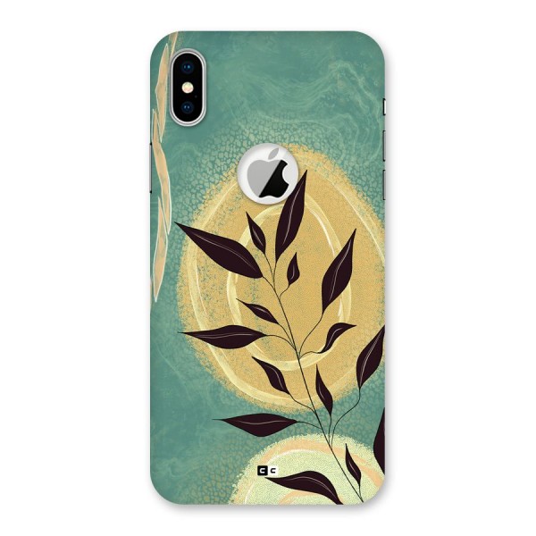 Vintage Leaf Art Back Case for iPhone X Logo Cut