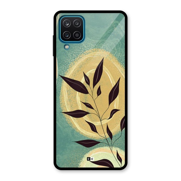 Vintage Leaf Art Glass Back Case for Galaxy A12