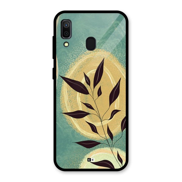 Vintage Leaf Art Glass Back Case for Galaxy A30