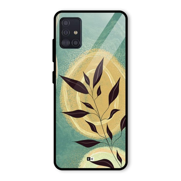 Vintage Leaf Art Glass Back Case for Galaxy A51