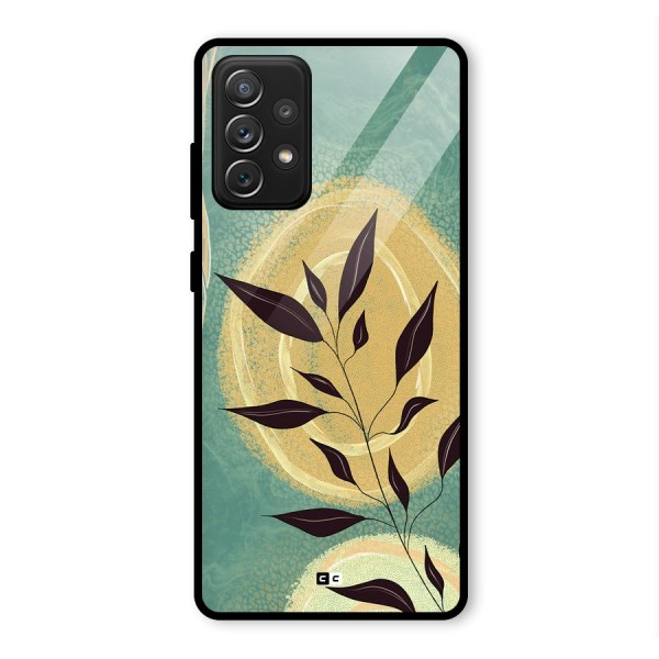 Vintage Leaf Art Glass Back Case for Galaxy A72