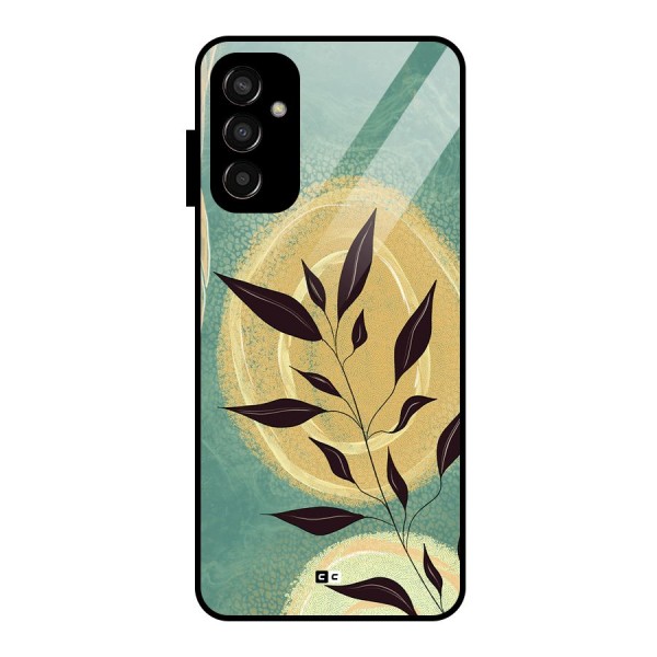 Vintage Leaf Art Glass Back Case for Galaxy F13