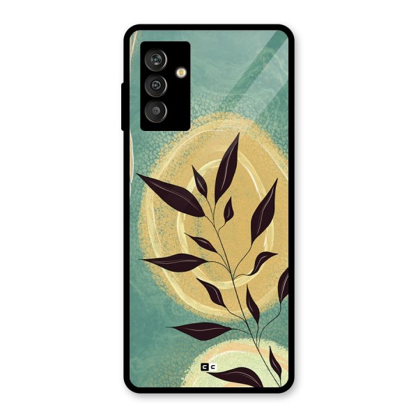 Vintage Leaf Art Glass Back Case for Galaxy M13