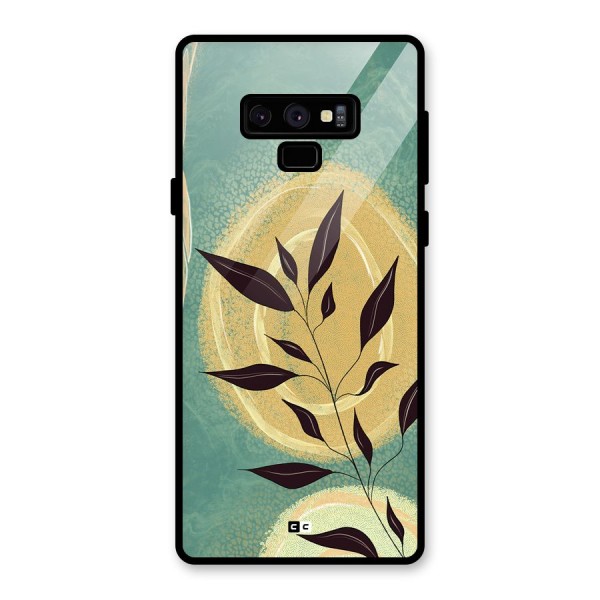Vintage Leaf Art Glass Back Case for Galaxy Note 9