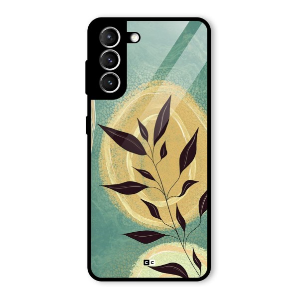 Vintage Leaf Art Glass Back Case for Galaxy S21 5G