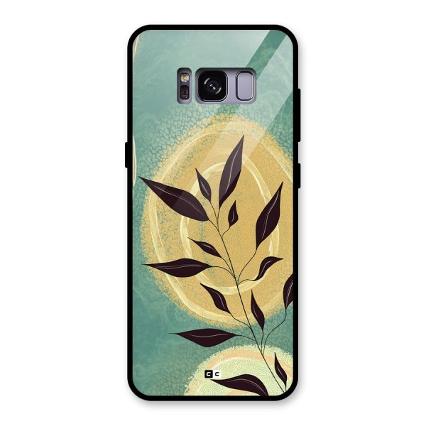 Vintage Leaf Art Glass Back Case for Galaxy S8